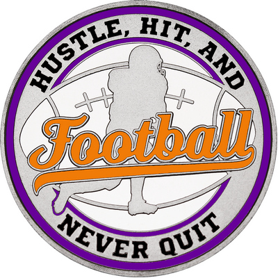 Orange "Football" with Purple Outer Circular Borders